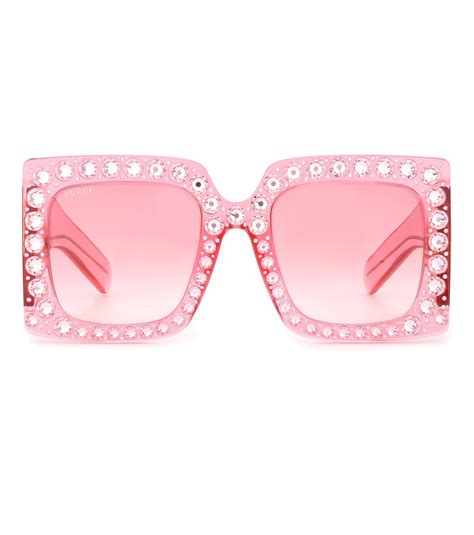 Lyst Gucci Oversized Square Sunglasses In Pink