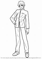 Draw Fate Stay Night Drawing Shinji Matou Anime Manga Step sketch template