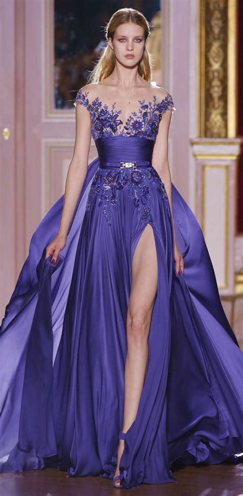 2014 Zuhair Murad A Line Purple Evening Gown Evening Dresses Buy
