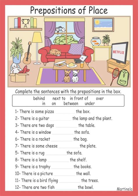 prepositions  place eso worksheet   learn english english