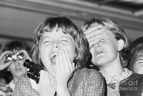 Two Girls Screaming At A Beatles Concert Photograph By Bettmann