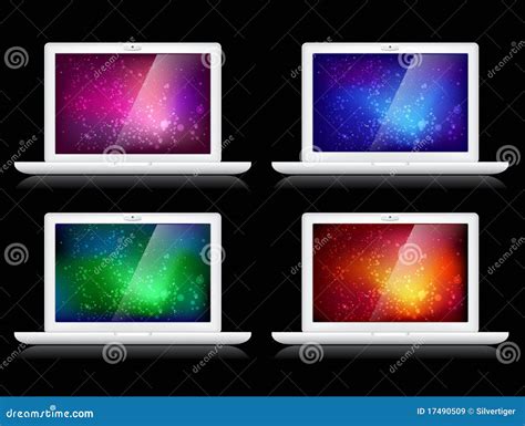 fondos  computadoras portatiles coloridos del vector imagenes de archivo libres de regalias