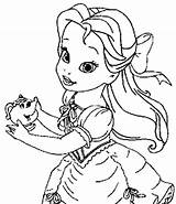 Coloring Pages Princess Belle Disney Potts Mrs Young Print Holding Lumiere Getcolorings Kids Girls Color Getdrawings Choose Board Button Through sketch template