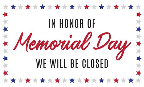 closed  memorial day printable sign printable templates
