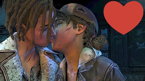 clementine kisses louis the walking dead youtube