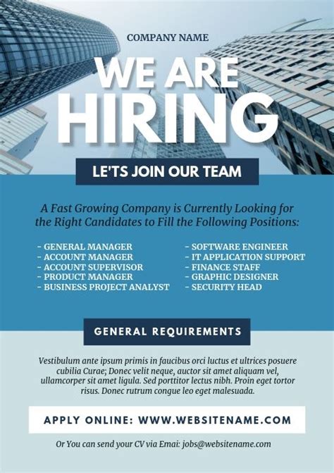 job vacancy flyer job poster hiring poster recruitment poster design