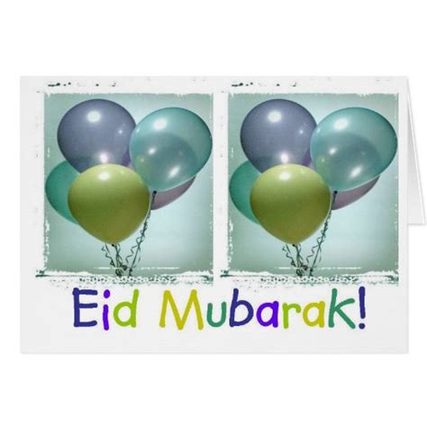 colorful childrens eid mubarak card zazzle