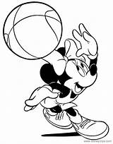 Minnie Mouse Basketball Pages Coloring Sports Playing Disneyclips Funstuff sketch template