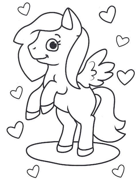 pony  hearts coloring pages