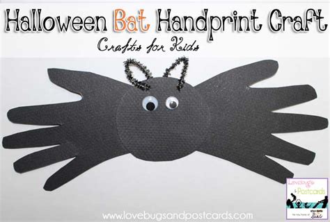 halloween bat handprint craft  kids