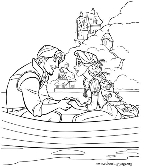 tangled flynn rider  rapunzel coloring page