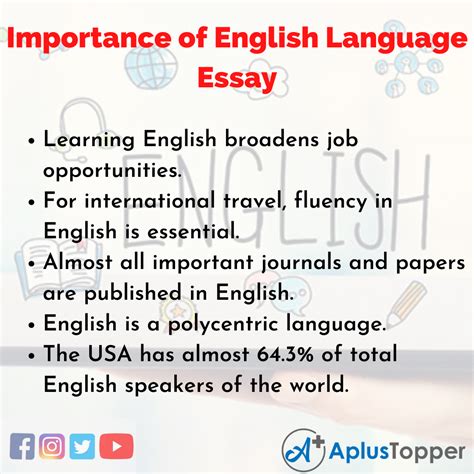 importance  english language essay essay  importance  english