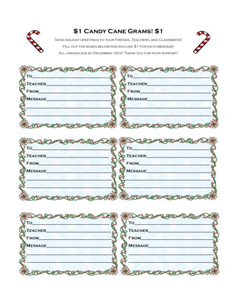 candy gram order form template