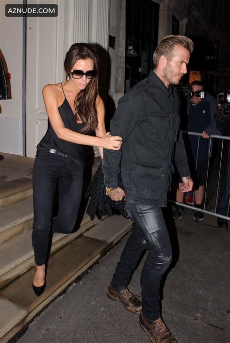 victoria beckham sexy wet jeans at her shop in london fashion week