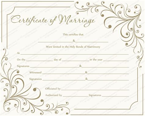 Marriage Certificate Template 22 Editable For Word And Pdf Format