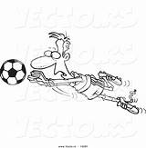 Goalie Outlined Leaping Toonaday sketch template