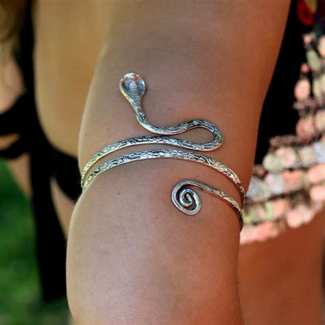upper arm bracelet snake armband armlet anklet silver tone beautiful sweet