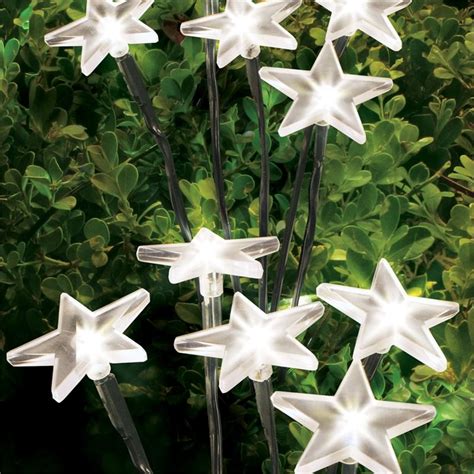 Lytworx 20 Led White Star Festive Solar Garden Stake Lights 4 Pack