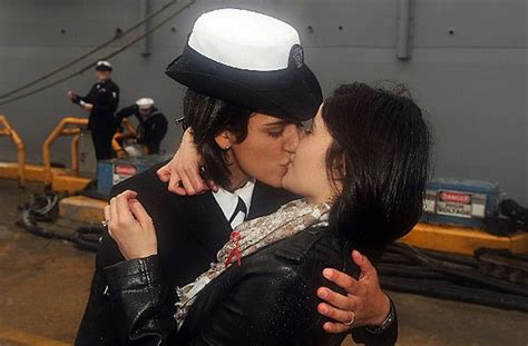 it got better lesbian couple share navy s ‘first kiss rolling stone