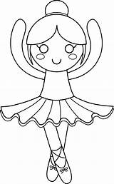 Ballerina Coloring Clip Cute Ballet Dance Pages Dancer Kids Girl Little Printable Position Colouring Color Dancing Print Drawing Sheets Tap sketch template