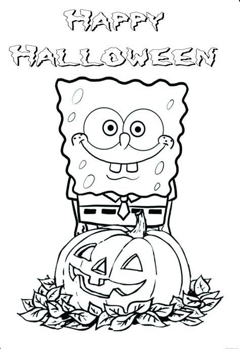 fresh spongebob squarepants halloween coloring pages thousand