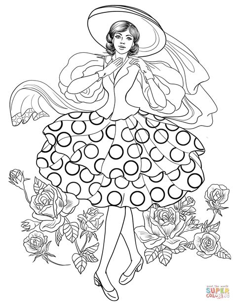 lady  stylish  coloring page  printable coloring pages