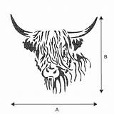 Cow Highland Simple Stencil Colouring Stencils Tattoo Drawing Cattle Line Designs Silhouette Use Clipart Pages Print Painting Patterns Embroidery Vector sketch template