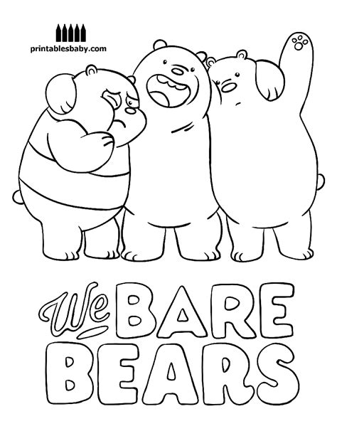 bare bears printables baby  cartoon coloring pages  bare