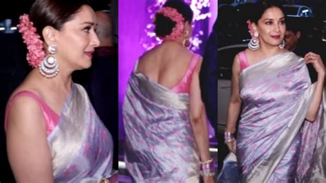 Madhuri Dixit Looked Resplendent In A Saree At Her Manager