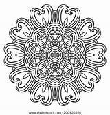 Lace Pages Coloring Template Floral Round Pattern sketch template