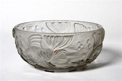 Molded And Frosted Glass Bowl At 1stdibs