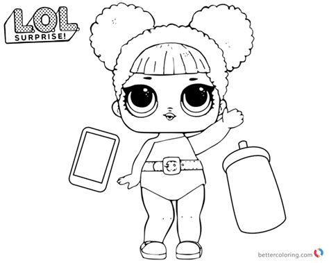 lol surprise coloring pages cute queen bee  printable coloring pages