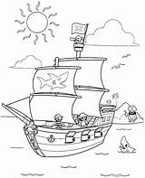 Pirate Coloring Pages Ship Printable Kids Ships Preschool Coloriage Pirata Kleurplaat Barco Colorear sketch template