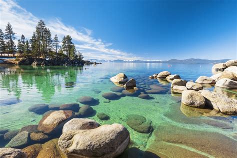stunning lake tahoe beaches   day   sun