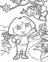 Dora Explorer Pages Coloring Color Cartoon Kids Printable Print Sheets Book Back Character sketch template