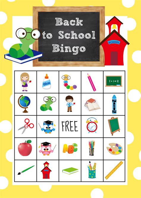 school bingo game  print play crazy  projects