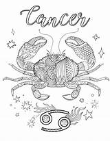 Cancer Krebs Crab Signs Adulte Sternzeichen Coloration Zodiaque Coloriage Mandalas Ausmalbilder Aries Malvorlage Signes Bisous Crabe Malvorlagen Starklx Mandela sketch template