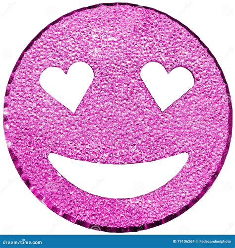 purple smiling face shining  heart shaped eyes stock photo image