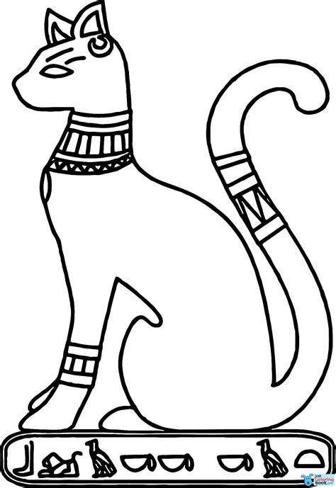 Ancient Egypt Cat Coloring Page Egypt Crafts Egyptian
