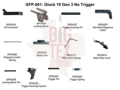 glock oem frame parts package mm big tex outdoors