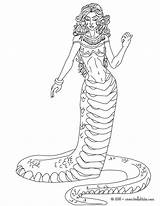 Coloring Greek Pages Medusa Echidna Mythology Creatures Snake Half Creature Magical Printable Color Para Mythical Colorear Woman Evil Hellokids Animal sketch template