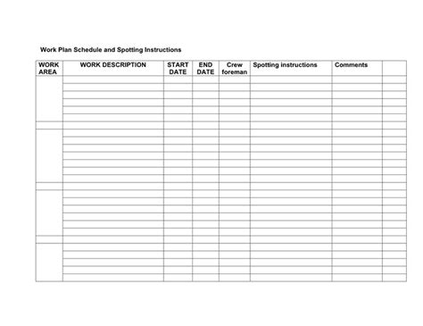 work plan template sample  word   formats page