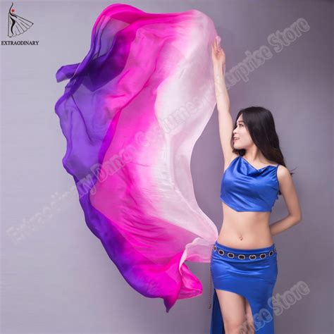 women 100 silk veils belly dance stage performance 200cm 250cm 270cm