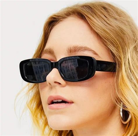 Rectangle Sunglasses Small Square Sunglasses For Women 90s Etsy