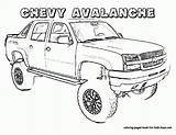 Coloring Pages Truck Chevy Printable Sheets Avalanche Kids Cars Boys Ram Print Chevrolet Sheet Trucks Color Dodge Colouring Camaro Site sketch template