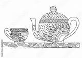 Teapot Tangle Zen Anti sketch template