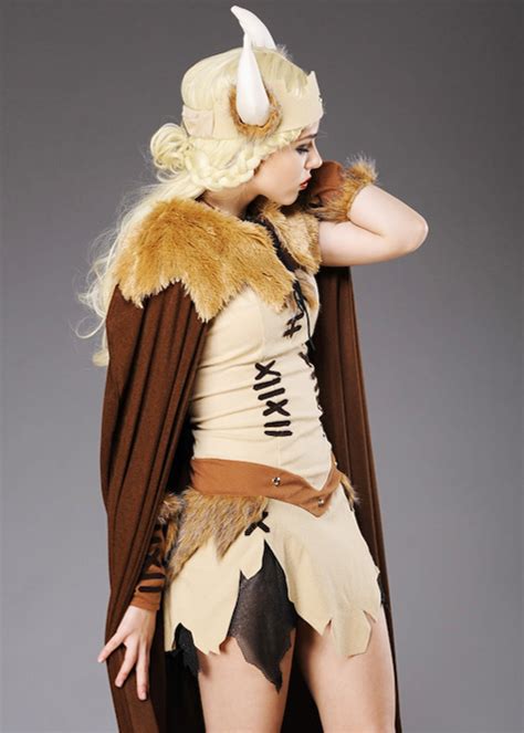 Adult Ladies Viking Princess Costume With Cape