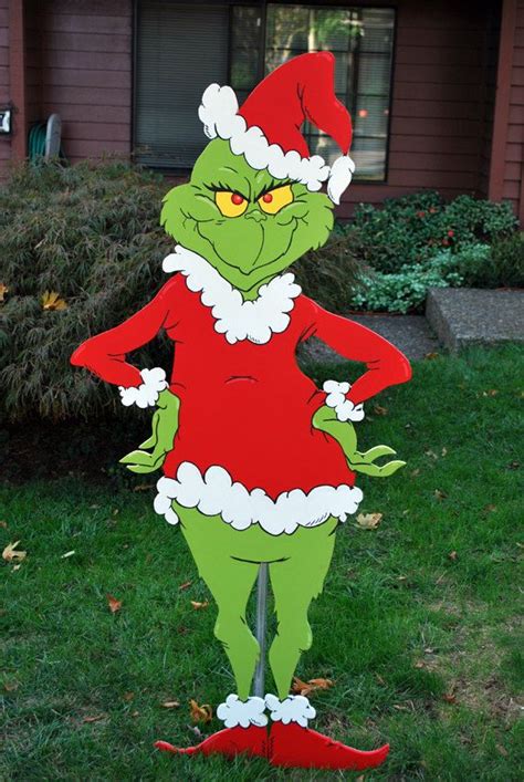 grinch yard art exterior grade plywood grinch  christmas home