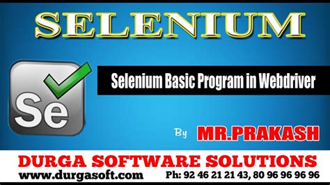 selenium basic program  webdriver youtube