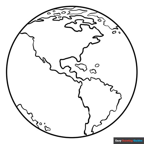 earth coloring page easy drawing guides